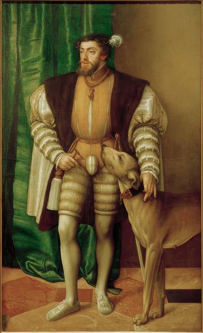 Emperador Carlos V con su dogo de Ulm de Jakob Seisenegger